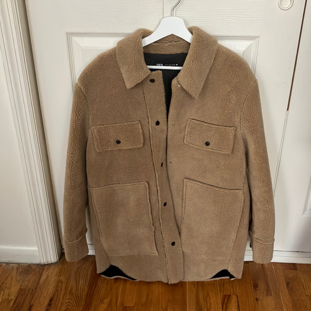 Tan Teddy Button Jacket